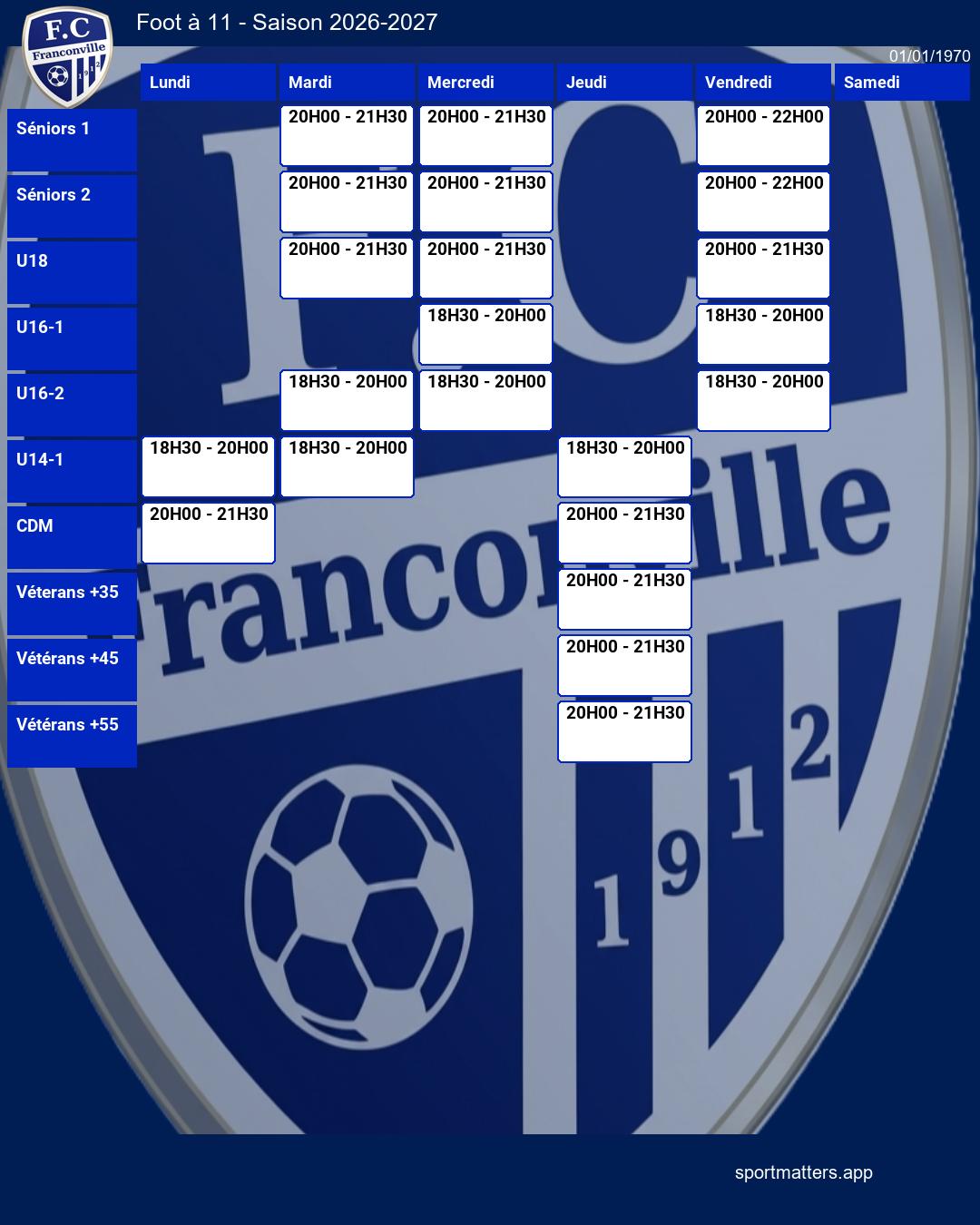 Planning d'entraînement